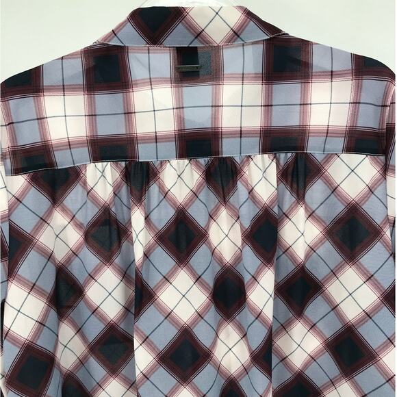 Prana Nautical Plaid Snap Front Flit Maxi Shirt Womens L - Picture 10 of 11